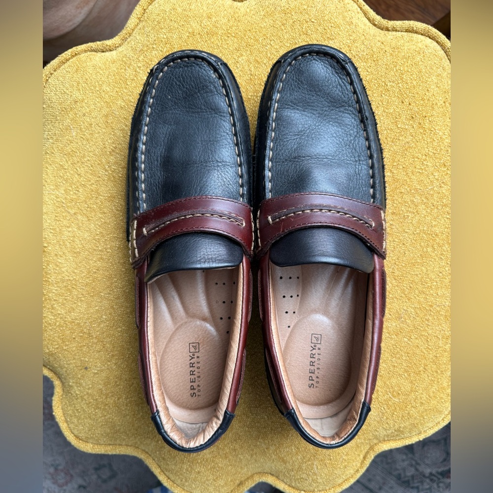 Men’s Sperry Slide On Loafers - Navy & Brown - Size 9.5